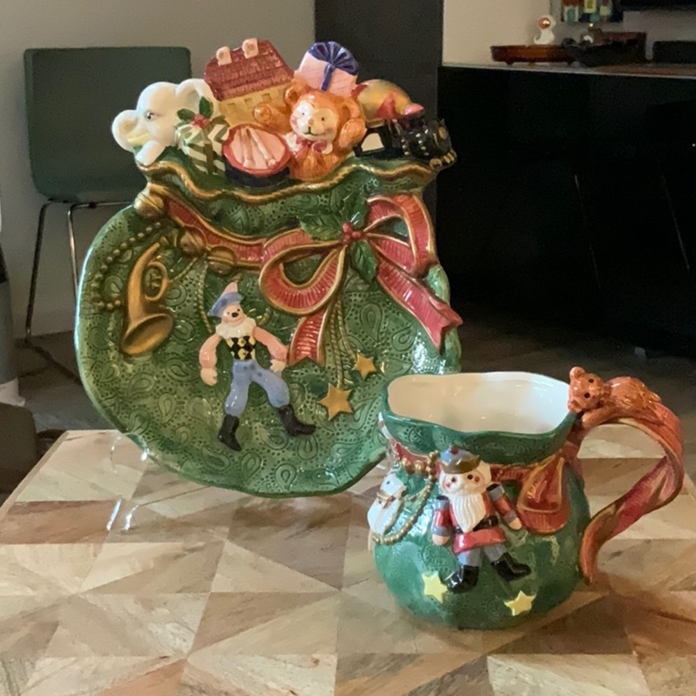 Fitz and Floyd Santa Mug and Plate